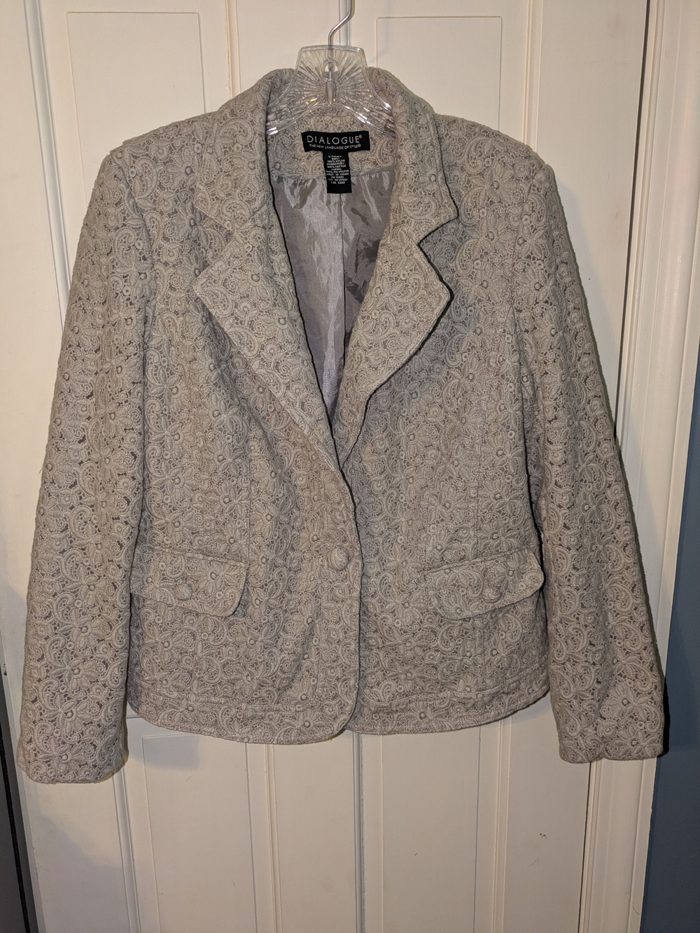 Dialogue Light Tan Lace-Textured Blazer